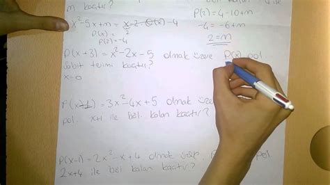 P(x) polinomunda x in en büyük kuvveti olan n doğal sayısına polinomun derecesi denir. 10.Sınıf Polinomlar Soru Çözümü - YouTube