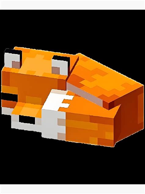 Minecraft Sleeping Fox Classic Poster For Sale By Hattazillsu