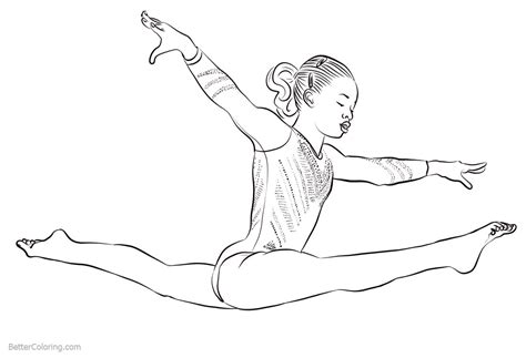 What a feat to behold, high flying leaps, flips and spins. Gymnastics Coloring Pages Athlete Gabby Douglas - Free ...