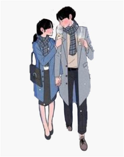 #cute #couple #asian #cartoon #anime #blue #together - Holding Hands