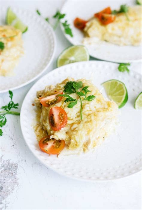Easy Green Chile Layered Enchilada Casserole Recipe