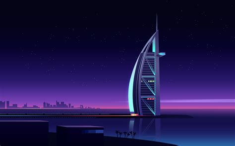 Dubai Burj Al Arab Hotel Hd Artist 4k Wallpapers Images
