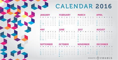 Descarga Vector De 2016 Calendario Colorido