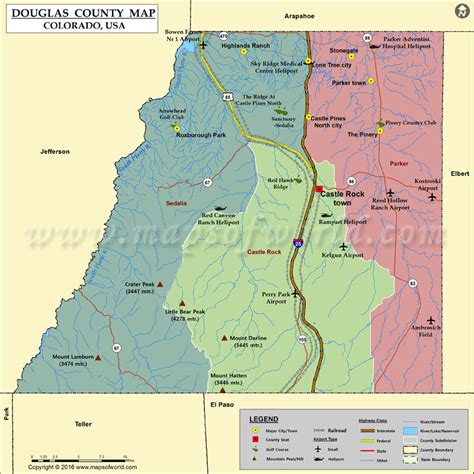 Douglas County Colorado Map A Comprehensive Guide World Map Colored