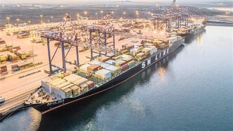 Massive Container Vessel Docks In Port Elizabeth