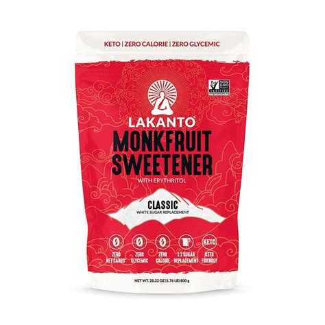 Lakanto Monkfruit Sweetener 11 White Sugar Substitute Zero Calorie