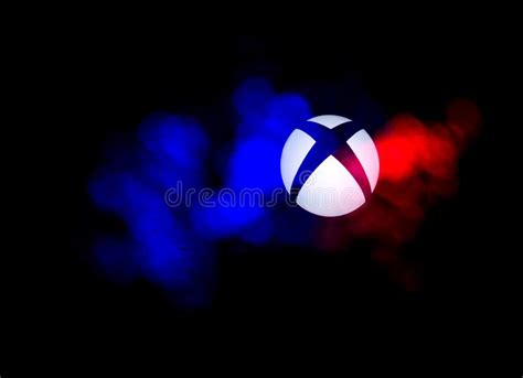 Xbox One Video Game Logo With Colorful Led Lights Editorial Stock