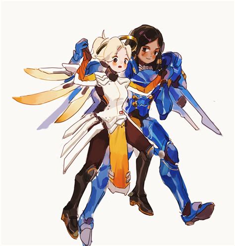 Mercy And Pharah Overwatch And 1 More Drawn By Putongxiaogou Danbooru