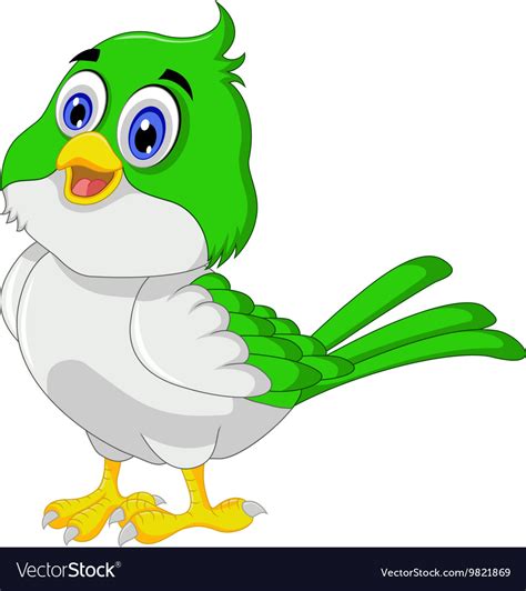 Cute Bird Cartoon Royalty Free Vector Image Vectorstock