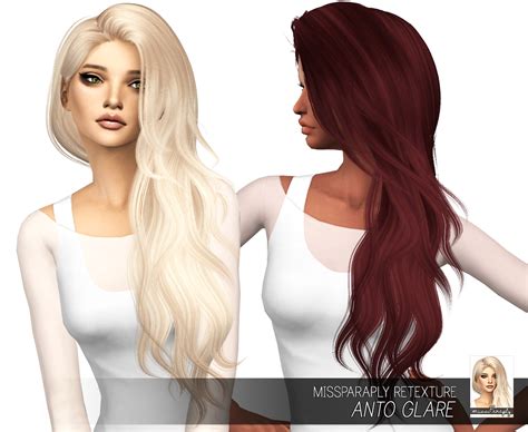 My Sims 4 Blog Anto Glare Hair Retexture In 64 Colors By Missparaply