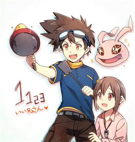 Taichi Hikari And Koromon Digimon Seasons Digimon Digital Monsters Digimon Adventure Tri