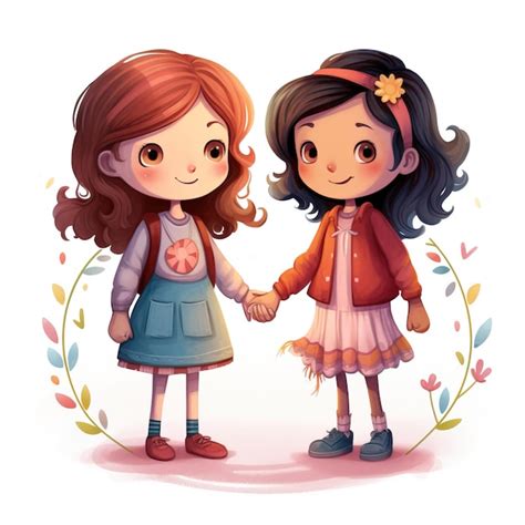 Premium Ai Image Two Girls Hold Hands And Hold Hands One Of Them