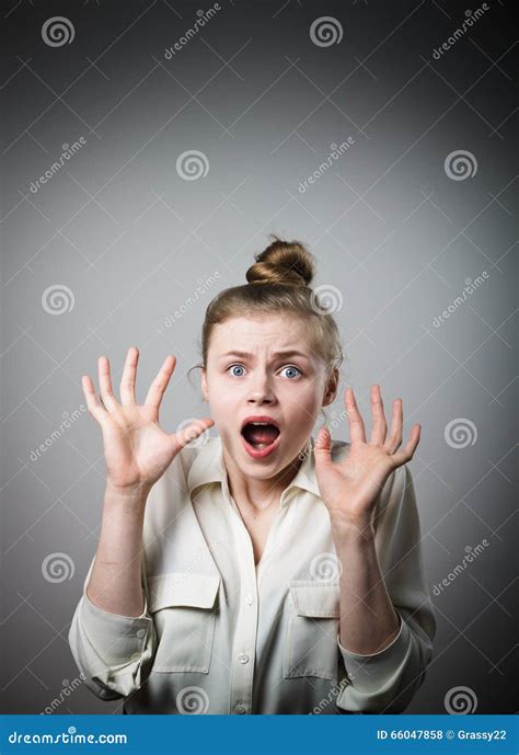 Shocked Girl Stock Photo Image Of Panic Amazement Hysteria 66047858