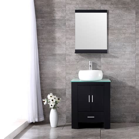 Wonline 24” Black Wood Bathroom Vanity Cabinet Modernmirror
