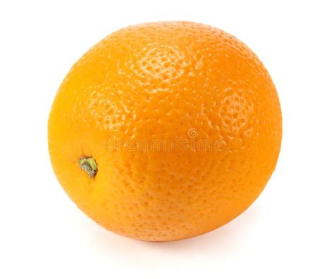Single Orange Fruit Isolated On White Background Healthy Food Stock