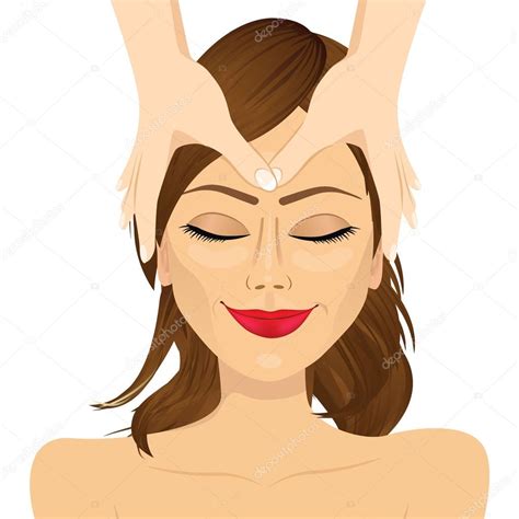 Woman Enjoying Relaxing Facial Massage Treatment Stock Vector Image By ©flint01 88217454