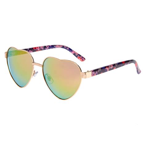 Floral Heart Shaped Sunglasses Claires Us