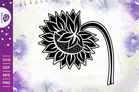 Sunflower Silhouette Svg Layered Svg Cut File Images