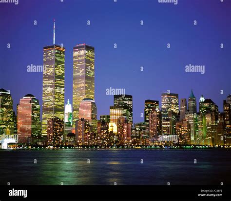 Lower Manhattan Across Hudson River New York City Stock Photo Alamy