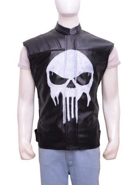 Thomas Jane Punisher Tactical Black Faux Leather Vest