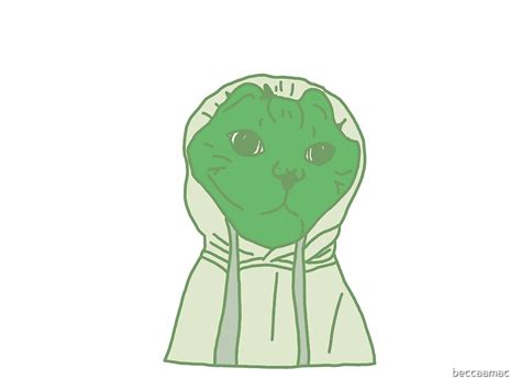 Hoodie Cat Meme Green By Beccaamac Redbubble