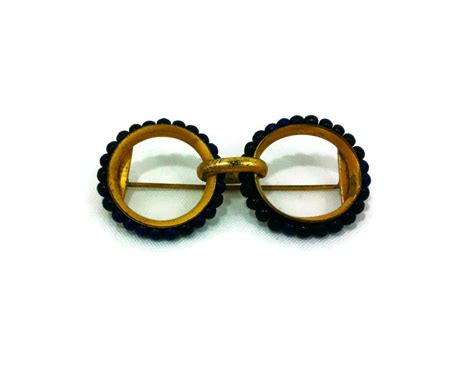 1940s Vintage Geek Chic Eyeglass Brooch Pin Eyeglasses Pin Holder