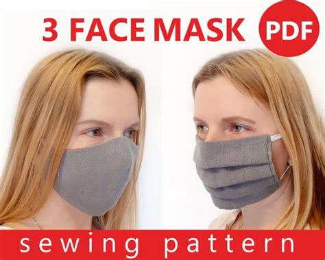 This leather face mask is essential these days. Set of 3 FACE MASK Pattern PDF Washable Reusable Dust Mask | Etsy
