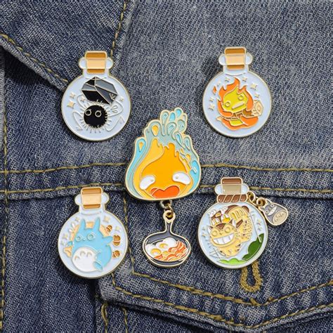 Japanese Anime Enamel Brooch Water Bottle My Neighbor Totoro Which Bag Badge T For Friends