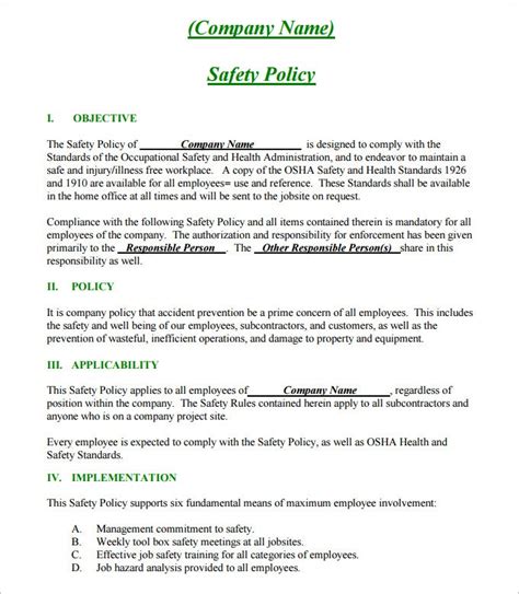 The following sample safety and health programs are intended to provide examples of written programs on various workplace safety and health topics. Construction Safety Plan Template - 22+ Free Word, PDF Documents Download | Free & Premium Templates