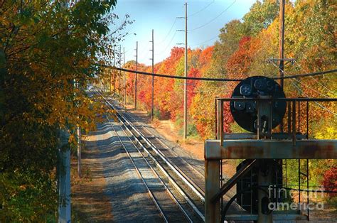 Autumn Train Tracks Photograph By Digital Designs By Dee Fine Art America