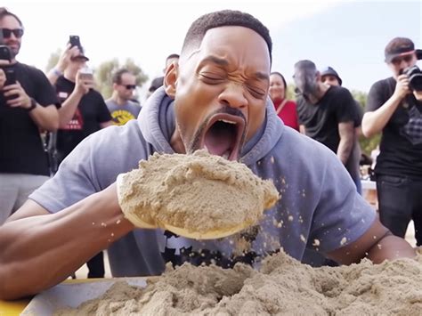 ai generated images annual celebrity concrete eating contest