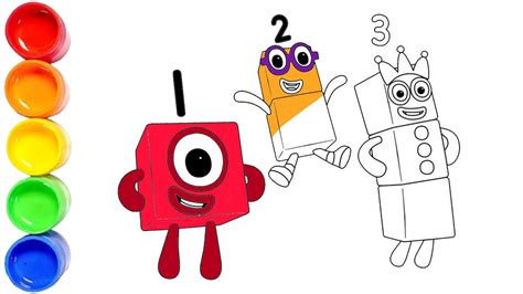Drawing Numberblocks Painting And Coloring For Children How To Paint