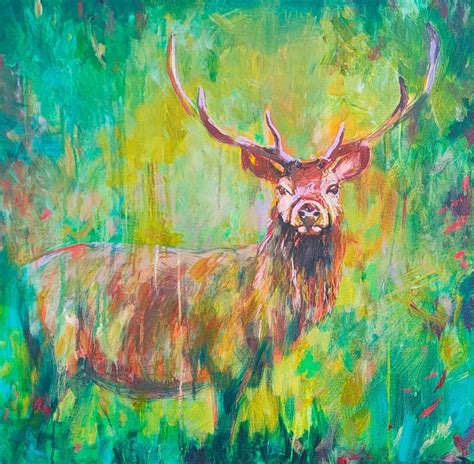 Beautiful Stag Painting For Sale — Sue Gardner Original Paintings
