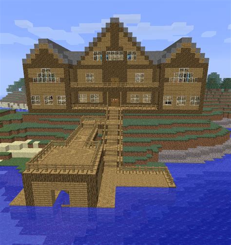 Comes with a porch & dock! Massive log cabin Minecraft Project