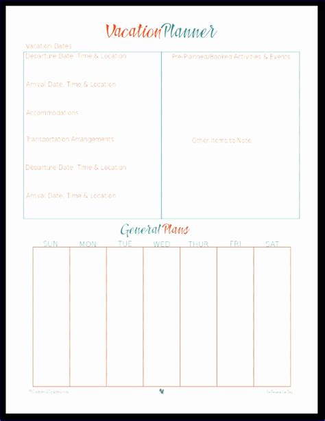 9 Vacation Planner Template Excel Excel Templates Excel Templates