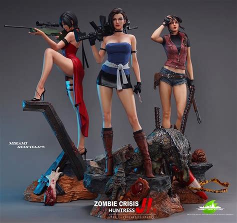 ada wong claire redfield and jill valentine 1 4 resident evil statues zombie crisis huntress