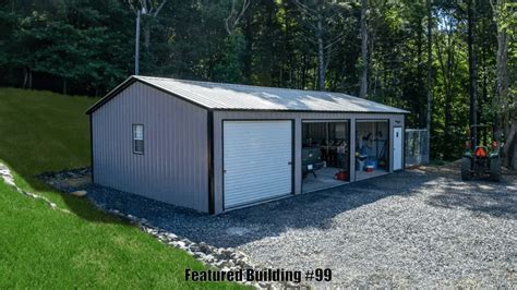 Vertical Roof Metal Garages 24x40x9 2 Mid America Steel Buildings