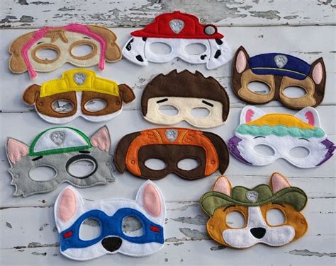 Paw Patrol Masks Cumpleaños Patrulla De La Pata Patrulla Canina