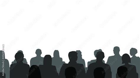 People Heads Silhouette The Audience Sitting Back View Vector