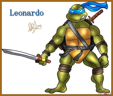 How To Draw Leonardo From Teenage Mutant Ninja Turtles Step By Ninja Turtles Teenage
