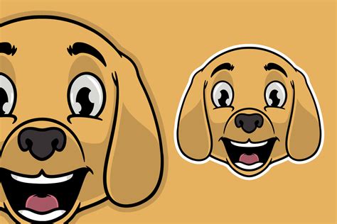 Dog Head Mascot Vector Illustration Cartoon Style 9964189 Vector Art At