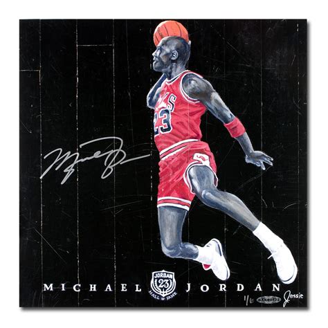 Michael Jordan Autographed Dunk Chicago Bulls Game Used Floor