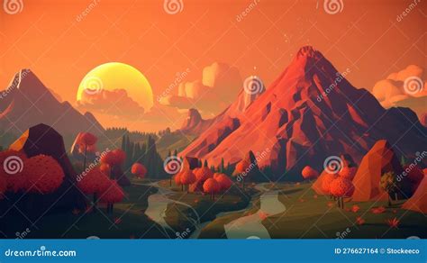 Groovy Volcano with Cool Vibes Stock Illustration - Illustration of