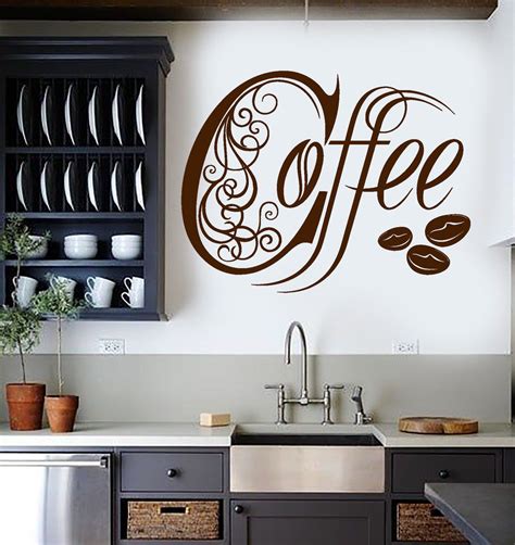 Vinyl Wall Decal Kitchen Coffee Shop House Cafe Decor Stickers Mural U