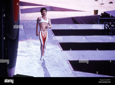 The Rolling Stones Mick Jagger At Wembley Stadium June 1982 Stock