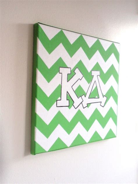 Hand Painted Kappa Delta Letters Outline With Chevron