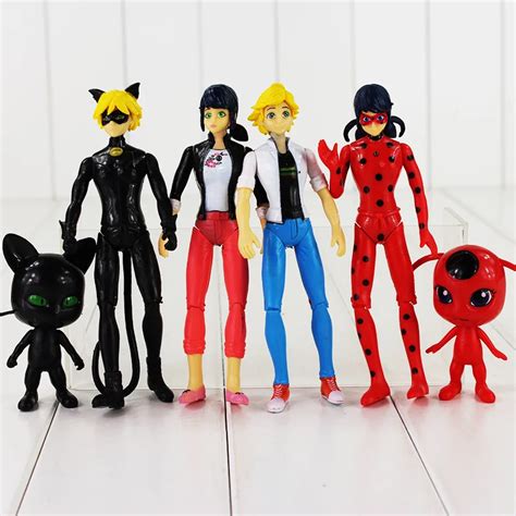 6pcslot Miraculous Ladybug And Cat Noir Action Figure Toy Adrien Agreste