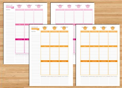 Erin Condren Style Printable Weekly Planner A5 Size Box Week Etsy
