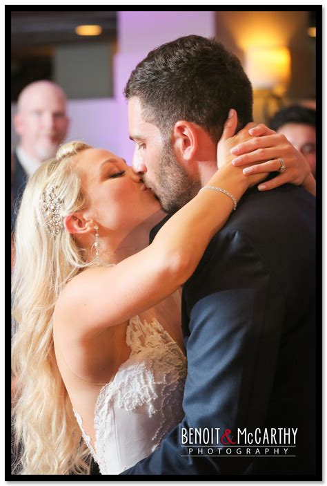 Bride And Groom Kiss At The Ipswich Country Club Wedding Reception At