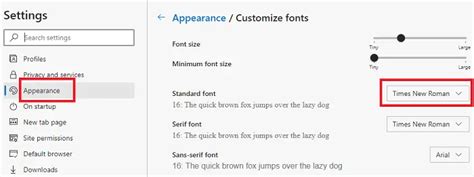 How To Change Default Font And Size In Chrome Edge And Firefox